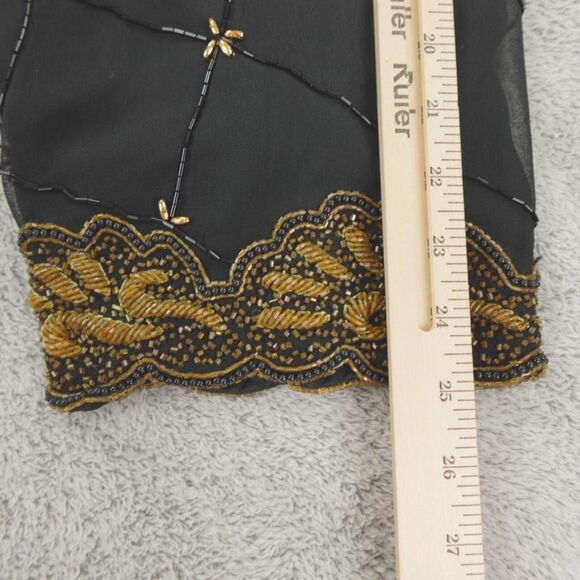 French Collizioni Beaded Jacket Womens Plus‎ 3X Black Gold Sequin Formal Party - Picture 10 of 16